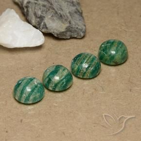 Gemme di Amazzonite Verde freddo naturale da 11.93 ct, Rotondo, Opaco