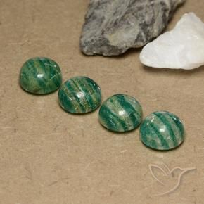 Gemme di Amazzonite Verde freddo naturale da 11.93 ct, Rotondo, Opaco