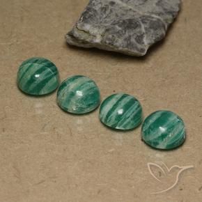 Gemme di Amazzonite Verde medio naturale da 12.56 ct, Rotondo, Opaco
