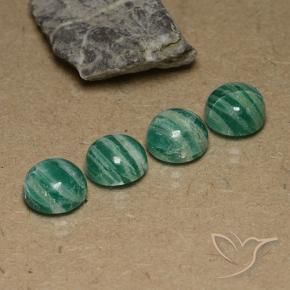 Gemme di Amazzonite Verde medio naturale da 12.56 ct, Rotondo, Opaco
