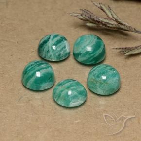 Gemme di Amazzonite Verde Pino naturale da 11.64 ct, Rotondo, Opaco
