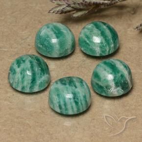 Gemme di Amazzonite Verde medio naturale da 7.87 ct, Rotondo, Opaco