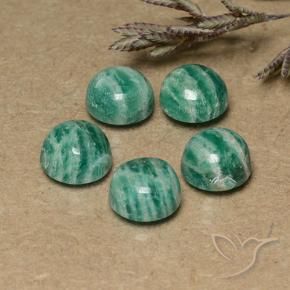 Gemme di Amazzonite Verde medio naturale da 7.87 ct, Rotondo, Opaco