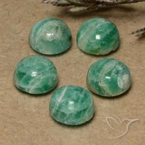 Gemme di Amazzonite Verde medio naturale da 7.15 ct, Rotondo, Opaco