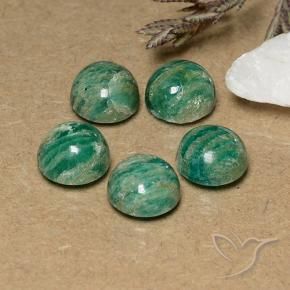 Gemme di Amazzonite Verde Pino naturale da 11.08 ct, Rotondo, Opaco