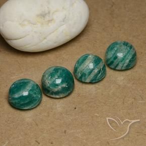 Gemme di Amazzonite Verde medio-scuro naturale da 19.20 ct, Rotondo, Opaco