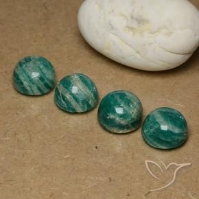 Gemme di Amazzonite Verde medio-scuro naturale da 19.20 ct, Rotondo, Opaco