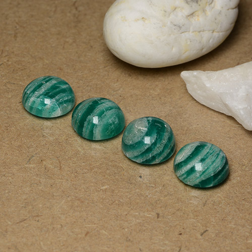 Amazzonite naturale verde da 13,99 ct, taglio rotondo, opaco