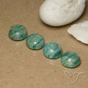 Gemme di Amazzonite Verde medio naturale da 14.80 ct, Rotondo, Opaco