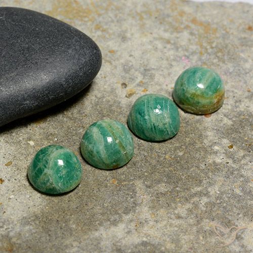 6.11ctw Naturale Verde freddo Amazzonite, Rotondo, Opaco