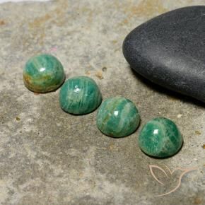 Gemme di Amazzonite Verde freddo naturale da 6.11 ct, Rotondo, Opaco