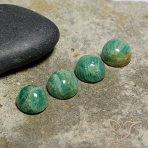 Gemme di Amazzonite Verde freddo naturale da 6.11 ct, Rotondo, Opaco