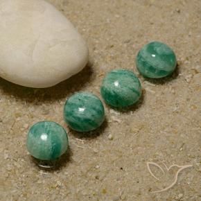 Gemme di Amazzonite Verde freddo naturale da 5.82 ct, Rotondo, Opaco