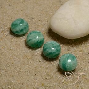 Gemme di Amazzonite Verde freddo naturale da 5.82 ct, Rotondo, Opaco