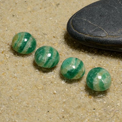 5.75ctw Naturale Verde medio-scuro Amazzonite, Rotondo, Opaco