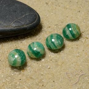 Gemme di Amazzonite Verde medio-scuro naturale da 5.75 ct, Rotondo, Opaco