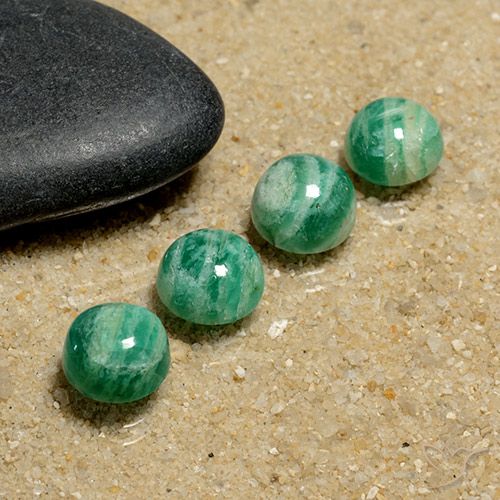 5.77ctw Naturale Verde freddo Amazzonite, Rotondo, Opaco