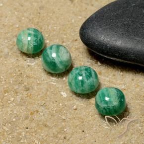 Gemme di Amazzonite Verde freddo naturale da 5.77 ct, Rotondo, Opaco