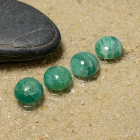 Amazzonite naturale verde da 4,61 ct, taglio rotondo, opaco