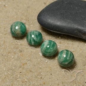 Gemme di Amazzonite Verde medio naturale da 6.72 ct, Rotondo, Opaco