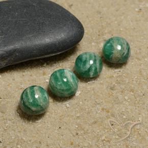 Gemme di Amazzonite Verde medio naturale da 6.72 ct, Rotondo, Opaco