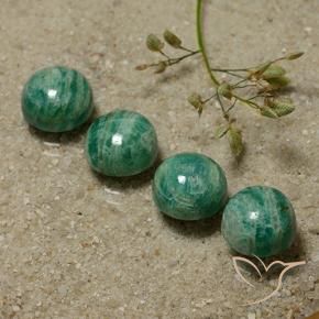 Gemme di Amazzonite Verde medio naturale da 13.10 ct, Rotondo, Opaco