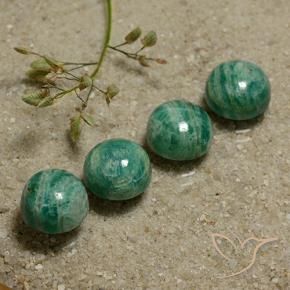 Gemme di Amazzonite Verde medio naturale da 13.10 ct, Rotondo, Opaco