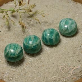 Gemme di Amazzonite Verde medio naturale da 21.00 ct, Rotondo, Opaco
