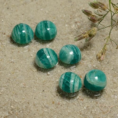 8.38ctw Naturale Verde freddo Amazzonite, Rotondo, Opaco