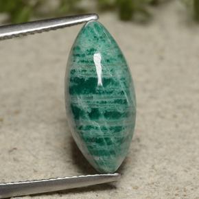Amazzonite Verde freddo naturale da 5.68 ct, Taglio marquise, Opaco