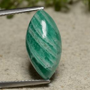Amazzonite Verde medio-scuro naturale da 6.08 ct, Taglio marquise, Opaco