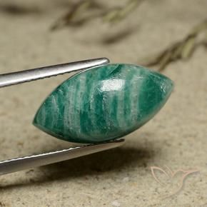 Amazzonite Verde medio-scuro naturale da 8.00 ct, Taglio marquise, Opaco