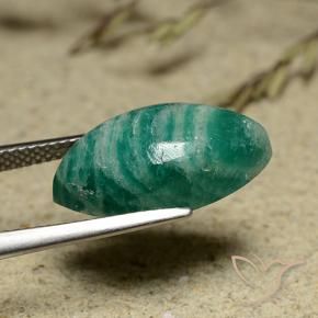 Amazzonite Verde medio-scuro naturale da 8.00 ct, Taglio marquise, Opaco