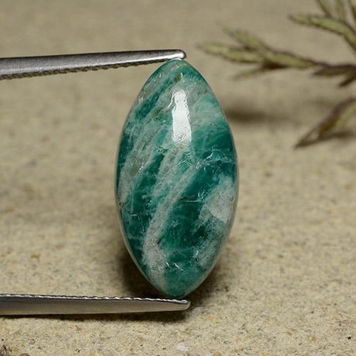 Amazzonite Verde medio-scuro naturale da 6.91 ct, Taglio marquise, Opaco