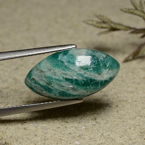 Amazzonite Verde medio-scuro naturale da 6.91 ct, Taglio marquise, Opaco