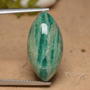 Amazzonite Verde Pino naturale da 10.66 ct, Taglio marquise, Opaco