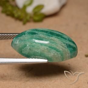 Amazzonite Verde Pino naturale da 10.66 ct, Taglio marquise, Opaco