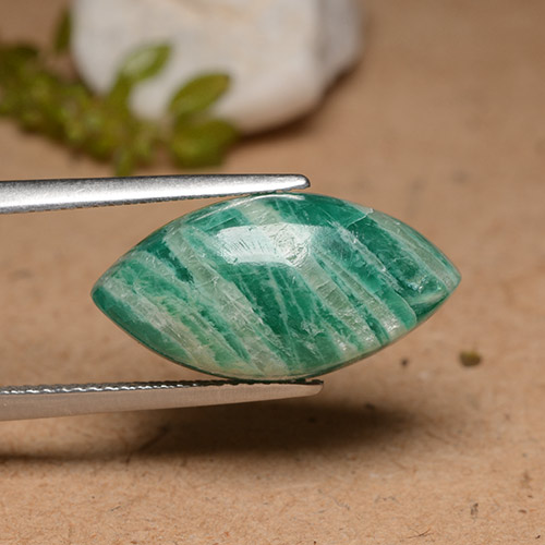 Amazzonite Verde freddo naturale da 8.89 ct, Taglio marquise, Opaco
