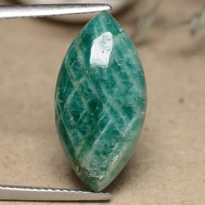 Amazzonite verde scuro naturale da 7,48 ct, taglio marquise, opaco