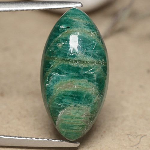 Amazzonite verde pino naturale da 9,57 ct, marchesa, opaco
