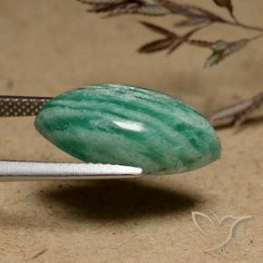 Amazzonite Verde medio-scuro naturale da 6.84 ct, Taglio marquise, Opaco