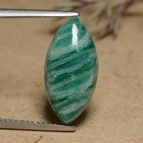 Amazzonite Verde medio-scuro naturale da 6.34 ct, Taglio marquise, Opaco