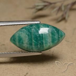 Amazzonite Verde Pino naturale da 6.89 ct, Taglio marquise, Opaco