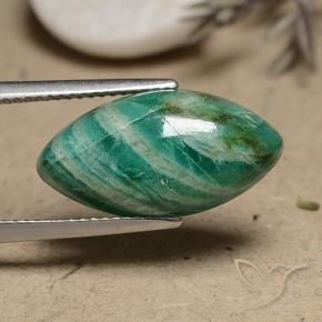 Amazzonite Verde medio naturale da 7.42 ct, Taglio marquise, Opaco