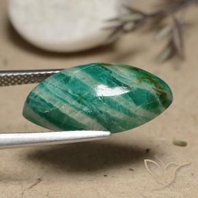 Amazzonite Verde medio naturale da 7.42 ct, Taglio marquise, Opaco