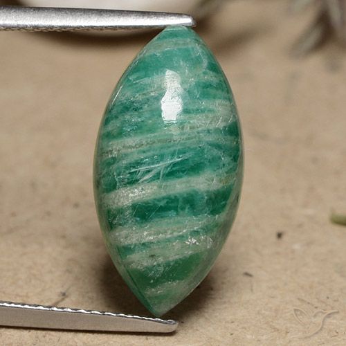 Amazzonite Verde freddo naturale da 7.10 ct, Taglio marquise, Opaco