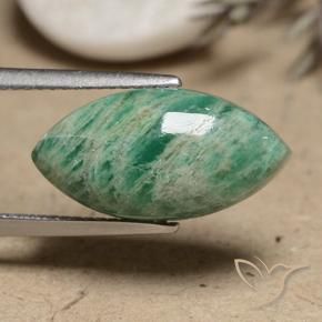 Amazzonite Verde Pino naturale da 7.90 ct, Taglio marquise, Opaco