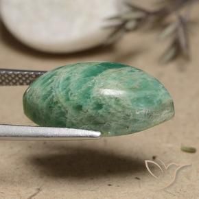 Amazzonite Verde Pino naturale da 7.90 ct, Taglio marquise, Opaco