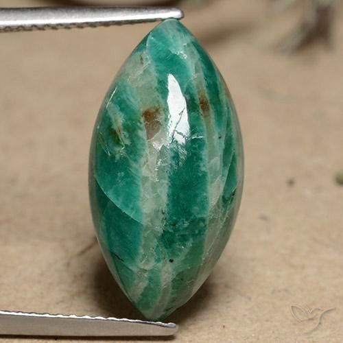 Amazzonite Verde freddo naturale da 8.23 ct, Taglio marquise, Opaco