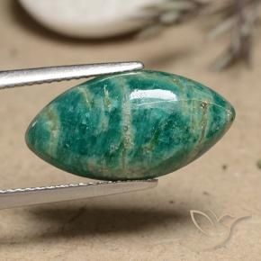 Amazzonite Verde Pino naturale da 5.63 ct, Taglio marquise, Opaco